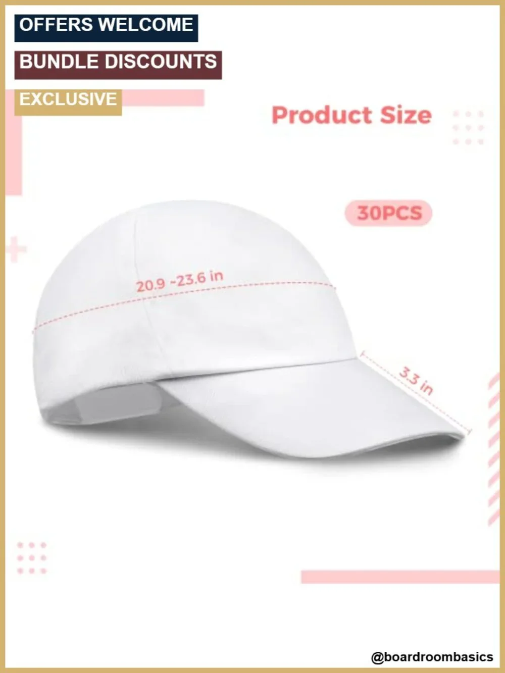 DIY Kids Baseball Cap 30 Pack Blank White Hats for Painting Party Favors